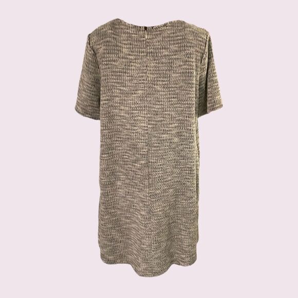 LOFT | Black and White Tweed Short Sleeved Shift Dress - Picture 4 of 5